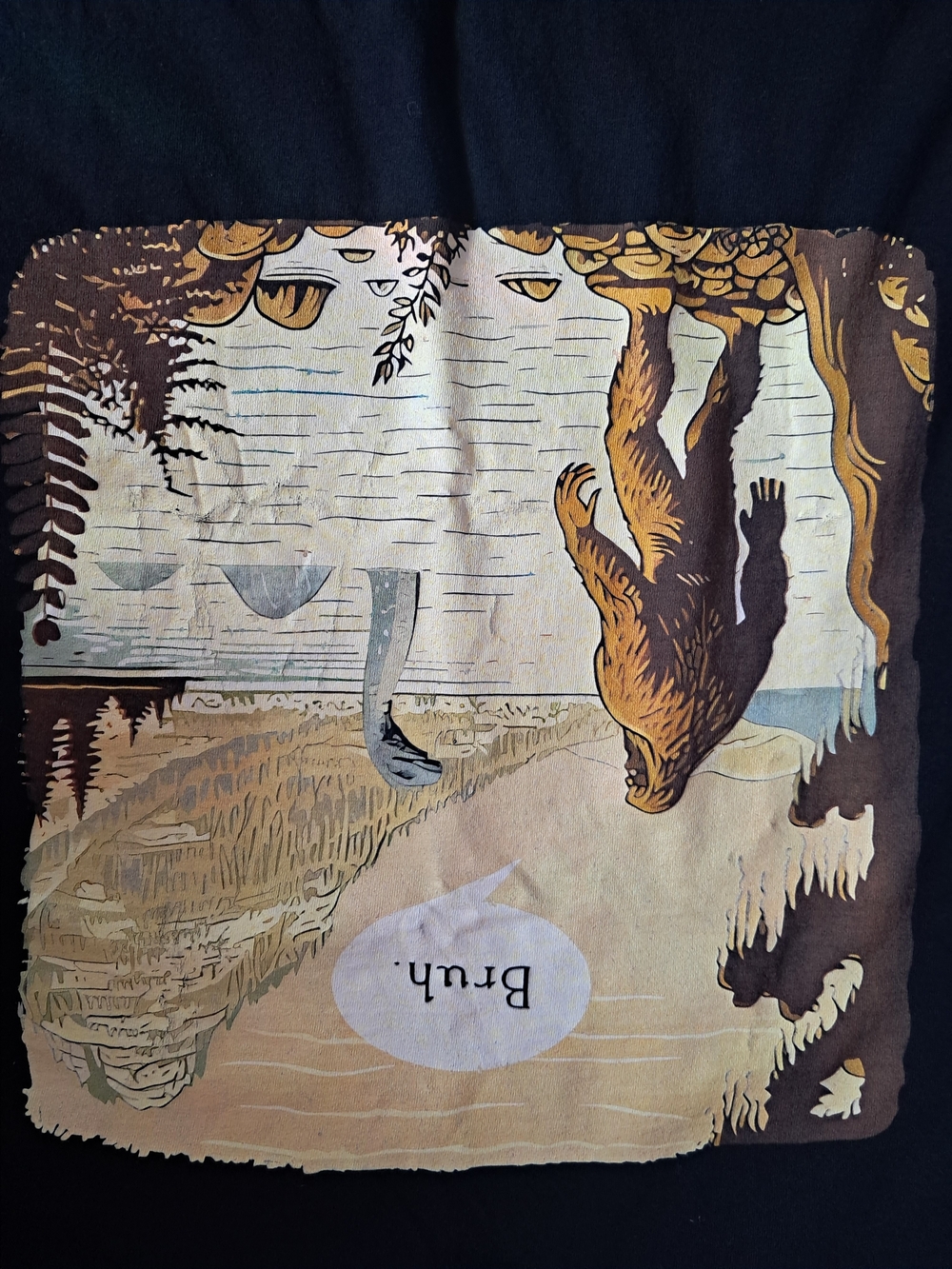 Sasquatch Bigfoot Lochness Monster Lake Graphic Comfy Tee - Picture 3 of 3